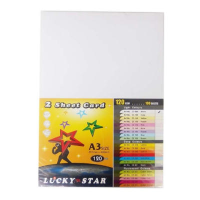 2 Sheet Card A3 100’s 120GSM