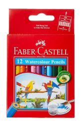 FABER CASTELL WATER COLOUR PENCIL 12 COLOUR SHORT