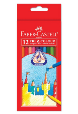 FABER CASTELL TRI COLOUR PENCIL 12 LONG