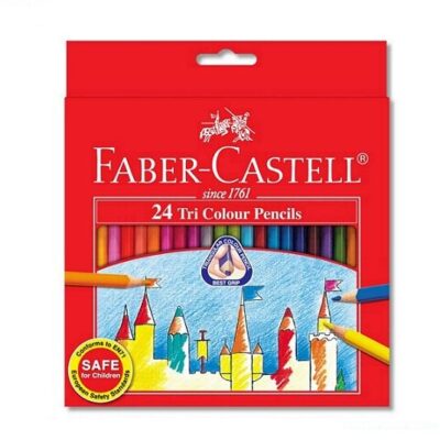 FABER CASTELL TRI COLOUR PENCIL 24 LONG