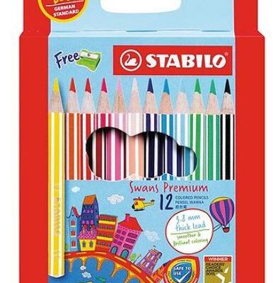 SCHWAN STABILO ROUND COLOUR PENCIL – 12 SHORT PREMIUM
