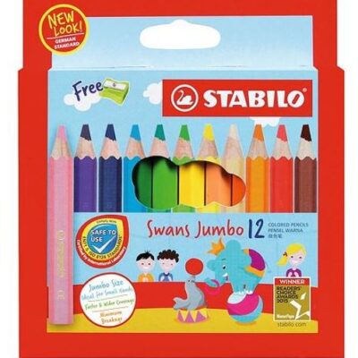 SCHWAN STABILO JUMBO COLOUR PENCIL 12 SHORT