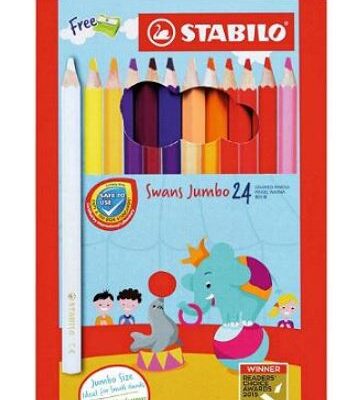 SCHWAN STABILO JUMBO COLOUR PENCIL 24 LONG