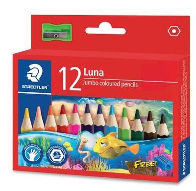 STAEDTLER LUNA JUMBO COLOUR PENCIL 12 SHORT (240 BOX/CTN)