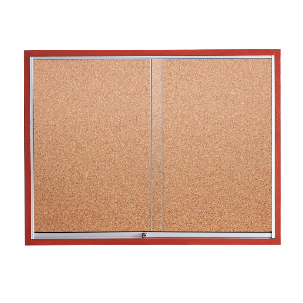 WRITEBEST Sliding Glass Cabinet Wooden Frame